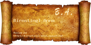 Birnstingl Anna névjegykártya
